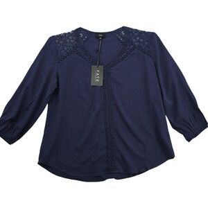 FATE Navy Lace Trim Blouse Women's Tops L and Coca-Cola Red Polo Shirt  Lot of 2